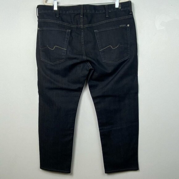 7 For All Mankind Short Austyn Relax Fit Straight Indigo Chester Jean Size 38 - Picture 4 of 10